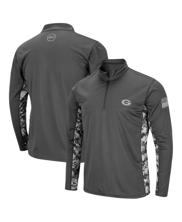 【送料無料】 コロシアム メンズ パーカー・スウェット アウター Men's Charcoal Georgia Bulldogs OHT Military-Inspired Appreciation Digital Camo Lightweight Quarter-Zip Pullover Charcoal