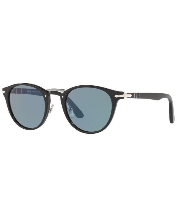 【送料無料】 ペルソル メンズ サングラス・アイウェア アクセサリー Men's Sunglasses PO3108S BLACK / LIGHT BLUE