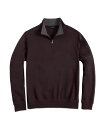【送料無料】 スコットバーバー メンズ パーカー・スウェット アウター Men's Pima Interlock Zip Mock Sweatshirt Dark chocolate