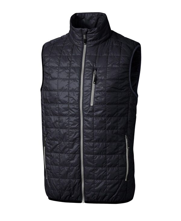 【送料無料】 カッターアンドバック メンズ ベスト ダウンベスト アウター Rainier PrimaLoft Mens Big & Tall Eco Insulated Full Zip Puffer Vest Dark navy/silver