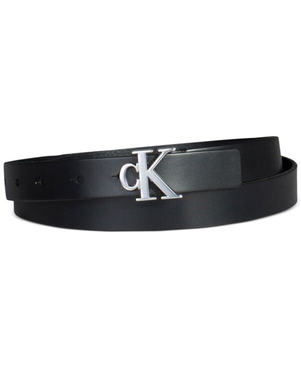 カルバン・クライン ベルト（レディース） 【送料無料】 カルバンクライン レディース ベルト アクセサリー Women's CK Monogram Buckle Skinny Belt Black