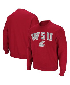 【送料無料】 コロシアム メンズ パーカー・スウェット アウター Men's Crimson Washington State Cougars Arch & Logo Crew Neck Sweatshirt Crimson