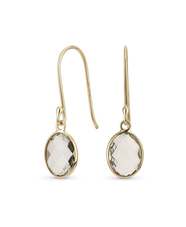 【送料無料】 ブリング レディース ピアス イヤリング アクセサリー Classic Elegant Genuine 10K Gold Faceted Briolette Gemstone Bezel Set Oval Aquamarine Dangle Drop Earrings For Women Wire Fish Hook Aquamarine