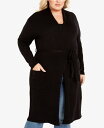 【送料無料】 アベニュー レディース ニット・セーター カーディガン アウター Plus Size Kennedy Long Sleeve Cardigan Sweater Black