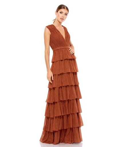 【送料無料】 マックダガル レディース ワンピース トップス Women's Ieena Sparkly Ruffle Layered Gown Nutmeg 【送料無料】 マックダガル レディース ワンピース トップス Women's Ieena Sparkly Ruffle Layered Gown Nutmeg