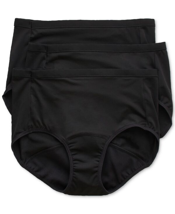 【送料無料】 ヘインズ レディース パンツ アンダーウェア Women 039 s 3-Pk. Light Period Brief Underwear 40FDL3 Black