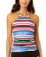 【送料無料】 アンコール レディース トップのみ 水着 Women's Striped High-Neck Back-Strap Tankini Multi Color Stripe