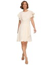 【送料無料】 ダナ キャラン ニューヨーク レディース ワンピース トップス Women's Flutter-Sleeve Ruched Dress Eggshell