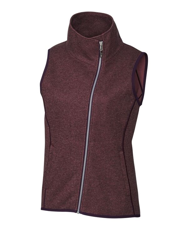 【送料無料】 カッターアンドバック レディース ジャケット ブルゾン アウター Mainsail Women Plus Size Sweater Knit Asymmetrical Vest Bordeaux heather