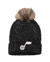 【送料無料】 47ブランド レディース 帽子 アクセサリー Women's Black Utah Jazz Meeko Cuffed Knit Hat with Pom Black