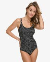 【送料無料】 ダナ キャラン ニューヨーク レディース 上下セット 水着 Women's One-Piece Starburst Swimsuit Black/...