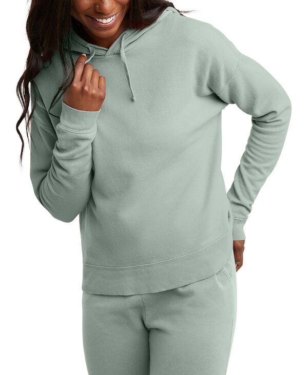 【送料無料】 ヘインズ レディース パーカー スウェット フーディー アウター Hasen Women 039 s Comfortwash Hoodie Sweatshirt Antique Jade