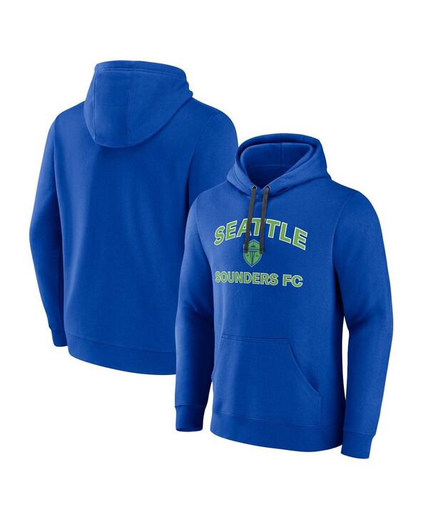 【送料無料】 ファナティクス メンズ パーカー スウェット フーディー アウター Men 039 s Branded Blue Seattle Sounders FC Heart Soul Pullover Hoodie Blue