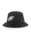 yz 47uh Y Xq ANZT[ Men's Black Philadelphia Eagles Thick Cord Bucket Hat Black