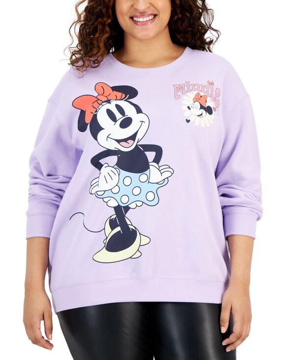 【送料無料】 ディズニー レディース パーカー・スウェット アウター Trendy Plus Size Minnie Mouse Graphic-Print Sweatshirt Pastel Lilac