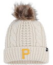 【送料無料】 47ブランド レディース 帽子 アクセサリー Women's Cream Pittsburgh Pirates Meeko Cuffed Knit Hat with Pom Cream