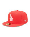  ニューエラ メンズ 帽子 アクセサリー Men's Red Los Angeles Dodgers Lava Highlighter Logo 59FIFTY Fitted Hat Red