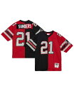 【送料無料】 ミッチェル&ネス メンズ シャツ トップス Men's Deion Sanders Black Red Atlanta Falcons Big and Tall Split Legacy Retired Player Replica Jersey Black, Red(4)