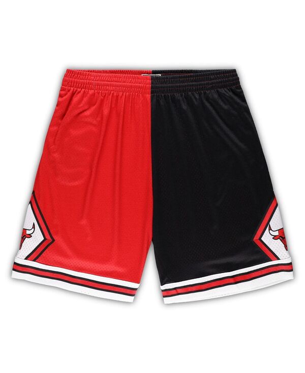 【送料無料】 ミッチェル&ネス メンズ ハーフパンツ・ショーツ ボトムス Men's Red Black Chicago Bulls Big and Tall Hardwood Classics Split Swingman Shorts Red, Black