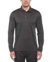 【送料無料】 ピージーエーツアー メンズ ポロシャツ トップス Men's Micro Birdseye Long Sleeve Golf Polo Shirt Iron Caviar Heather