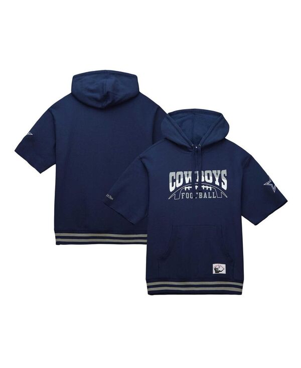 【送料無料】 ミッチェル&ネス メンズ パーカー・スウェット フーディー アウター Men's Navy Dallas Cowboys Pre-Game Short Sleeve Pullover Hoodie Navy