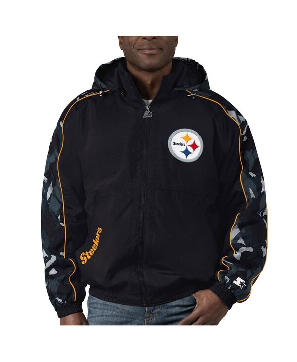 【送料無料】 スターター メンズ パーカー・スウェット フーディー アウター Men's Black Pittsburgh Steelers Thursday Night Gridiron Full-Zip Hoodie Black