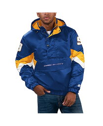 【送料無料】 スターター メンズ パーカー・スウェット フーディー アウター Men's Royal Chase Elliott Home Team Satin Half-Zip Hoodie Royal