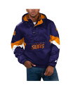 【送料無料】 スターター メンズ ジャケット ブルゾン アウター Men 039 s Purple Phoenix Suns Force Play Satin Hoodie Half-Zip Jacket Purple