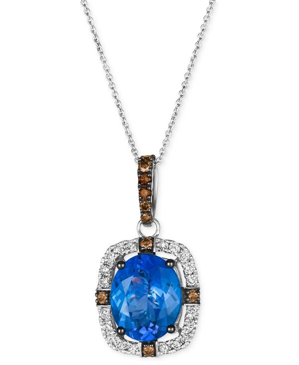 yz  @ fB[X lbNXE`[J[Ey_ggbv ANZT[ Blueberry Tanzanite (4-1/2 ct. t.w.) & Diamond (1/2 ct. t.w.) Halo Pendant Necklace in 14k White Gold 18