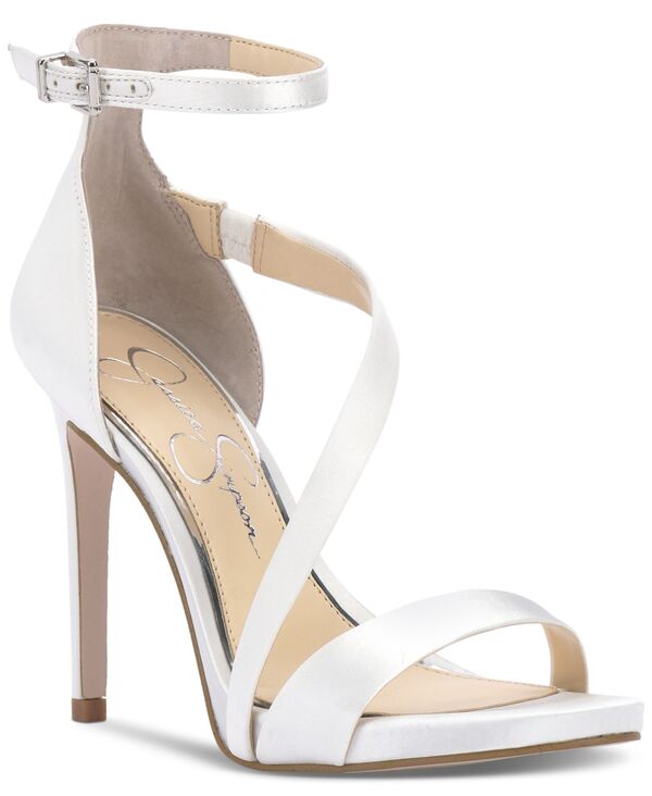 【送料無料】 ジェシカシンプソン レディース サンダル シューズ Women s Rayli Bridal Ankle-Strap Dress Sandals White