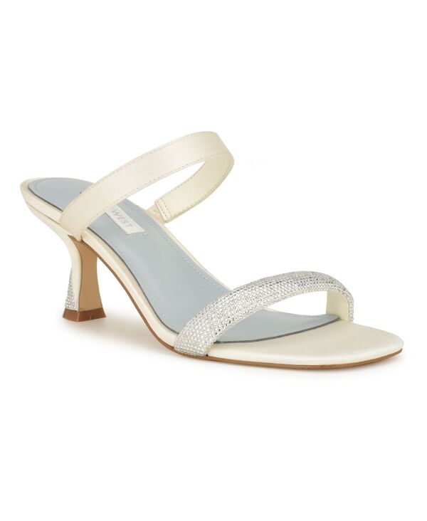 【送料無料】 ナインウェスト レディース サンダル シューズ Women s Shimme Bridal Tapered Heel Dress Sandals Ivory Satin