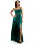 【送料無料】 シティー スタジオ レディース ワンピース トップス Juniors' Floral-Appliqu&eacute; Side-Slit Gown Hunter Green