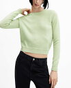 【送料無料】 マンゴ レディース ニット セーター アウター Women 039 s Round-Neck Knitted Sweater Pastel Green