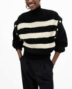 マンゴ 【送料無料】 マンゴ レディース ニット・セーター アウター Women's Buttoned Striped Sweater Black