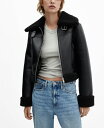 マンゴ 【送料無料】 マンゴ レディース ジャケット・ブルゾン アウター Women's Faux Shearling-Lined Biker Jacket Black