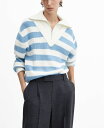 【送料無料】 マンゴ レディース ニット・セーター アウター Women's Zip Neck Jumper Sky Blue