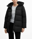 マンゴ 【送料無料】 マンゴ レディース ジャケット・ブルゾン アウター Women's Hood Quilted Coat Black