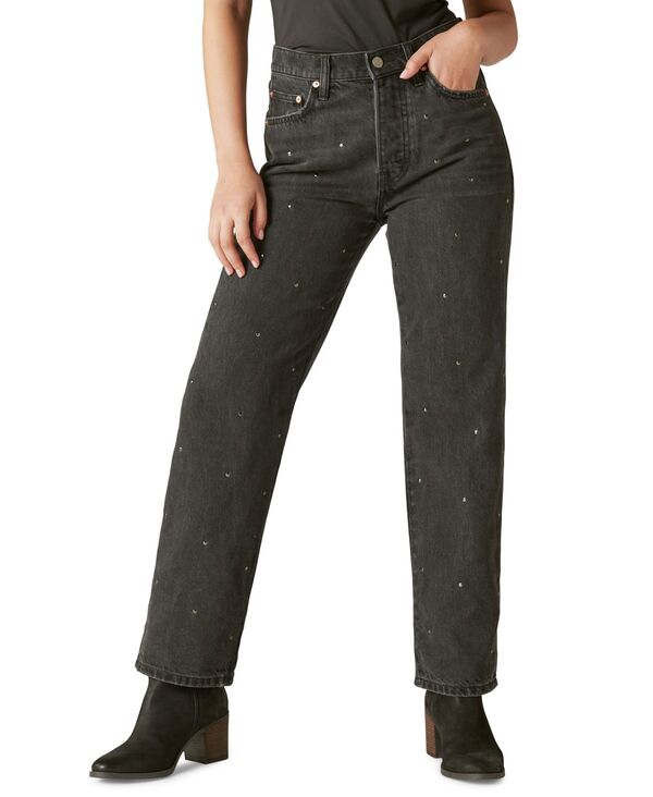 【送料無料】 ラッキーブランド レディース デニムパンツ ジーンズ ボトムス Women's Lucky Legend High-Rise 90s Loose-Fit Jeans Diamond Hallow