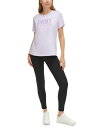 【送料無料】 ダナ キャラン ニューヨーク レディース Tシャツ トップス Women's Short-Sleeve Satin Logo T-Shirt Lavender