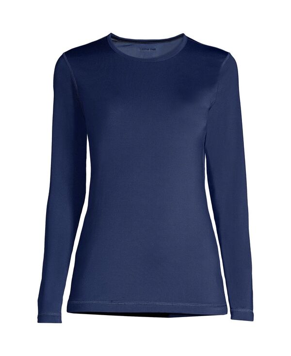 【送料無料】 ランズエンド レディース シャツ トップス Women 039 s Thermaskin Heat Thermal Top Base Layer Long Underwear Crewneck Shirt Deep sea navy