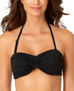 【送料無料】 アンコール レディース ボトムスのみ 水着 Solid Twist-Front Bikini Top Black 3