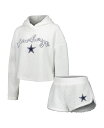 【送料無料】 コンセプツ スポーツ レディース ナイトウェア アンダーウェア Women 039 s White Dallas Cowboys Fluffy Pullover Sweatshirt and Shorts Sleep Set White