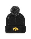 【送料無料】 47ブランド レディース 帽子 アクセサリー Women's '47 Black Iowa Hawkeyes Bauble Cuffed Knit Hat with Pom Black(4)