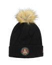 【送料無料】 ニューエラ レディース 帽子 アクセサリー Women's Black Atlanta United FC Snowy Cuffed Knit Hat with Pom Black