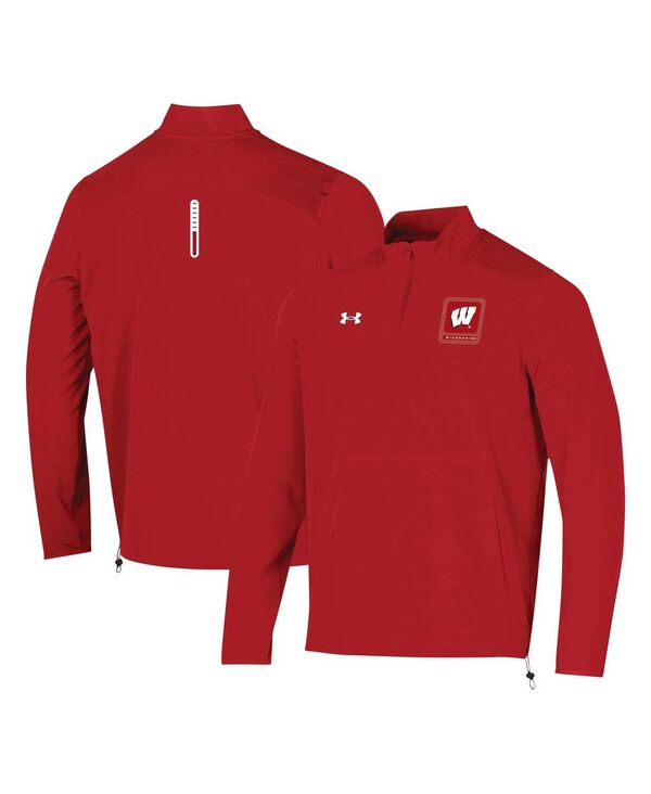  アンダーアーマー メンズ シャツ トップス Men's Red Wisconsin Badgers 2023 Motivate&nbsp;Half-Zip Top Red