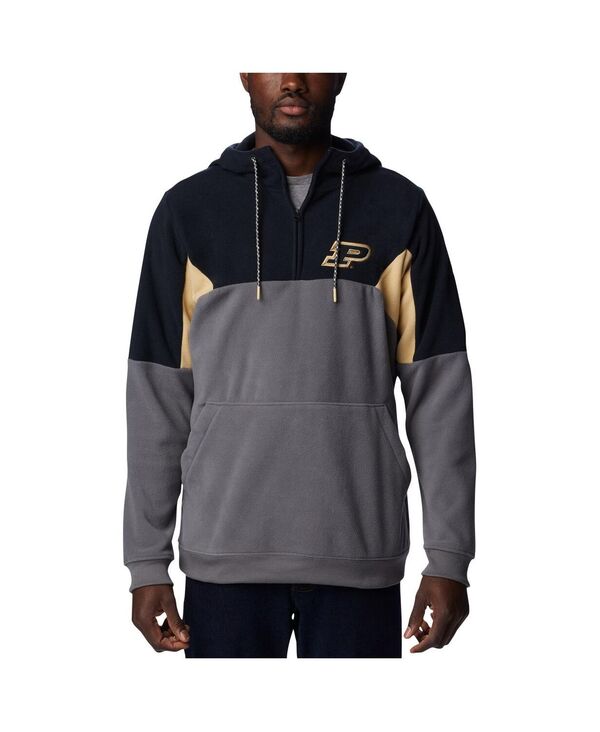 【送料無料】 コロンビア メンズ パーカー・スウェット フーディー アウター Men's Charcoal Purdue Boilermakers Lodge Quarter-Zip Hoodie Charcoal