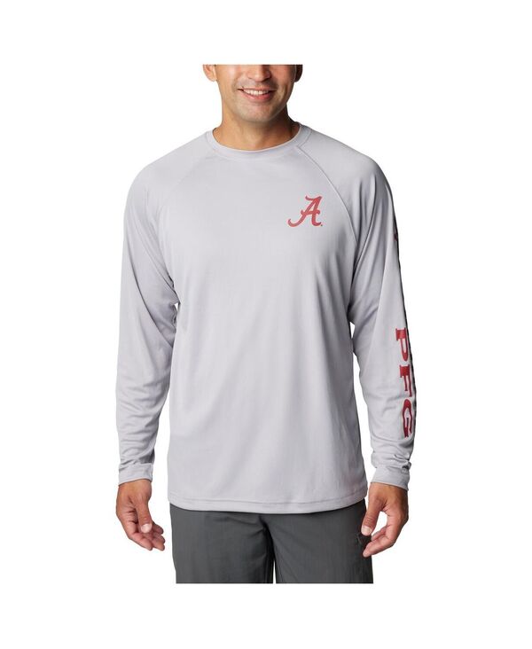 楽天ReVida 楽天市場店【送料無料】 コロンビア メンズ Tシャツ トップス Men's Gray Alabama Crimson Tide Terminal Tackle Omni-Shade Raglan Long Sleeve T-shirt Gray