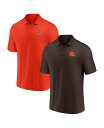 【送料無料】 ファナティクス メンズ ポロシャツ トップス Men's Branded Brown and Orange Cleveland Browns Home and Away 2-Pack Polo Shirt Set Brown, Orange