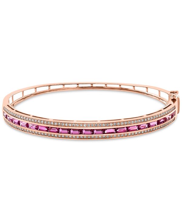 yz GtB[ fB[X uXbgEoOEANbg ANZT[ EFFY&reg; Pink Tourmaline (1-3/8 ct. t.w.) Ruby (3/8 ct. t.w.) & Diamond ( 1/2 ct. t.w.) Bangle Bracelet in 14k Rose Gold Rose Gold