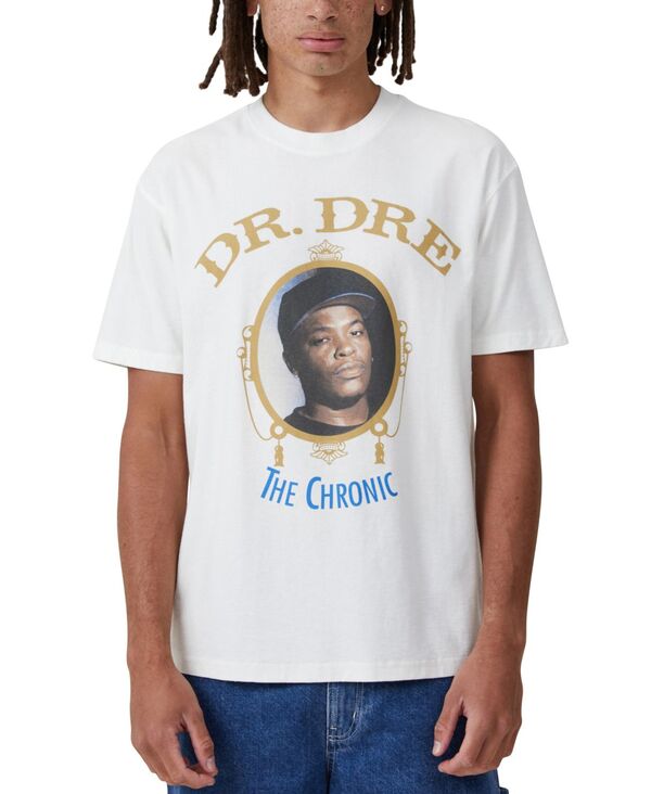 【送料無料】 コットンオン メンズ Tシャツ トップス Men 039 s Premium Loose Fit Music T-shirt Vintage White, Dr. Dre-The Chronic